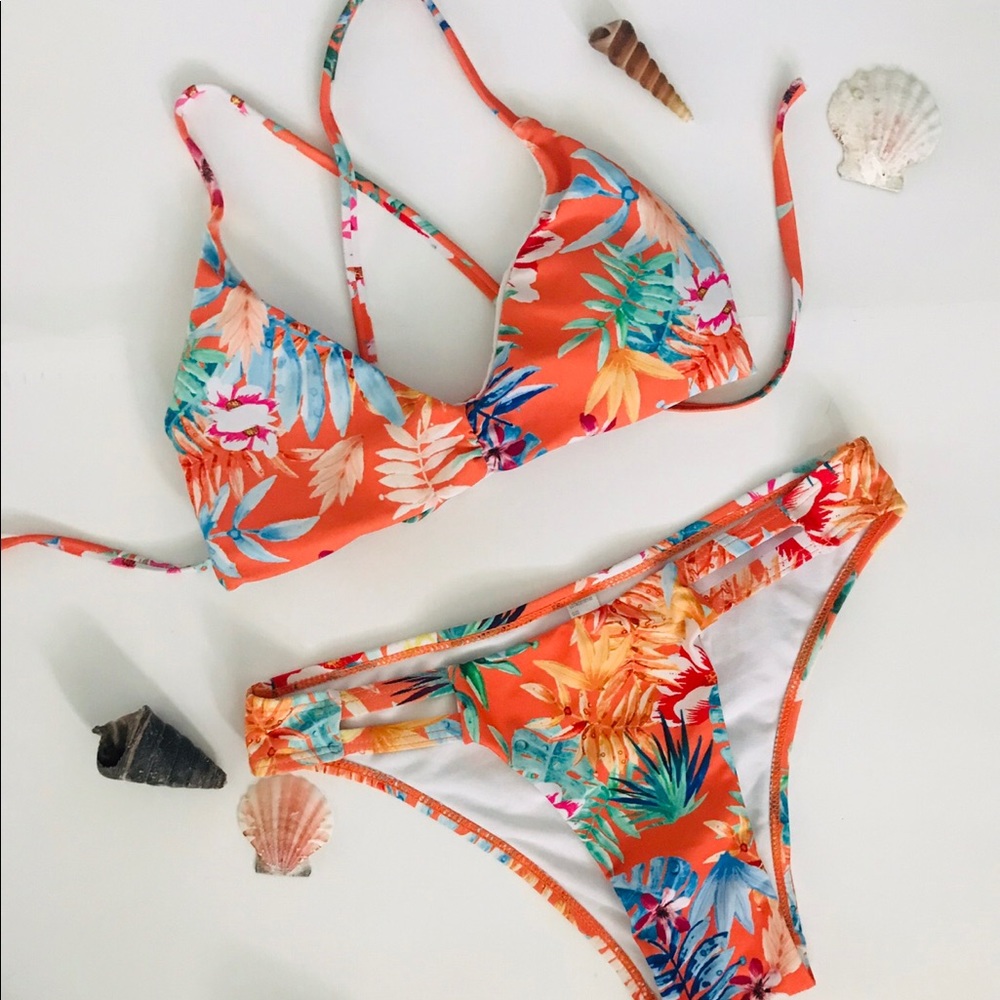 Orange Tropical Bikini